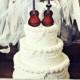 Music-guitar-wedding cake topper-instrument-music wedding-instrument wedding-music lover-bride and groom guitars