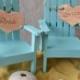 beach chairs-beach-wedding-cake topper-bride-groom-chairs-destination-miniature-Mr and Mrs-custom-Adirondack-small chairs-beach wedding