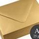 25 - A7 Gold Envelopes - Gold Metallic Euro Flap - 5 1/4 x 7 1/4" - Antique Gold