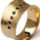 LUNA Gold Band Ring, Gold Wedding Band, Wide Gold Band, Wide Wedding Band, Promise Ring, Gemstone Wedding Band