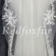 Lace applique Bridal veil,sequin veil,1 Tier Fingertip length wedding veil,With comb