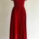Vintage 1960s Evening Gown...Darling Christmas Red Velvet Evening Gown Bridesmaid Dress