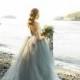 Tulle Wedding Dress, Strapless lace with Tulle Skirt, Train, TULA, Grey, Black, White, Any Color
