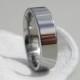Titanium Ring or Wedding Band, Polished Ring, Flat Profile
