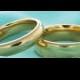 Gold Titanium Wedding Ring Set Couple Ring Domed 5mm 7mm Titanium Anniversary Ring Titanium Gold Matching Bands Traditional Wedding Bands