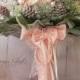 Winter Wedding Bouquet Alternative Bridal Bouquet Blush Pink Wedding Bouquet with Boutonniere Brooch Bouquet