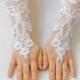 Lace gloves, white wedding gloves, bridal gloves, evening gloves, prom gloves 8.5"