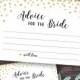 Advice for the Bride and Groom, Bridal Shower Advice Cards, Printable Wedding Advice for the Bride, Instant Download, Gold Marriage Advice