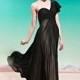 In Stock Brilliant Sheath One Shoulder Neckline Black Floor-length Party Dress Formal Event Dress - overpinks.com