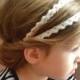 Boho Lace Headband * White Ivory Hippie Headpiece for Babies, Toddlers, and Girls * Double Strand