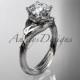 Platinum diamond flower, leaf and vine  wedding ring,engagement ring ADLR240