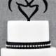 Buck and Doe Heart Wedding Cake Topper, Romantic Deer Cake Wedding Cake Topper, Hunter Theme Wedding Cake Topper- (T254)