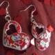 Red Retro Kitsch Heart Earrings. Valentines gift for her. Retro earrings, Kitsch earrings. Red heart earrings. Under tenner valentines gift
