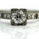 Vintage Diamond Ring 14 Kt White Gold Antique Art Deco Engagement Ring .62ctw Mine Cut Diamond Filigree Art Deco Diamond Wedding Ring!