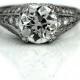 Vintage Engagment Ring 3.46ctw Antique Engagement Ring GIA Vintage Diamond Ring Old European Cut Platinum Engagement Ring!