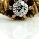 Antique Victorian Rose Gold Engagement Ring Promise Ring GIA .49ctw Carat Old European Cut Diamond 18 Kt Rose Gold Ring Size 3!