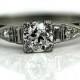 Art Deco Engagement Ring 1930's .54ctw Antique  Engagement Ring Art Deco Diamond Ring Old European Cut Promise Ring Diamond Platinum!