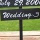 Wedding sign, directional sign, wedding photo prop, wedding arrow, beach wedding, outdoor wedding, personalized sign, wedding decor