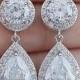 Luxury Cubic Zirconia Dangle Bridal Earrings