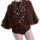 Chunky knit sweater, Brown women's pullover, Thick sweater with wide sleeves, Batwing sweater, Loose pullover, Oversized pullover sweater