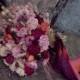 custom dried bridal bouquet, jewel tone bouquet, berry tone bouquet, dark pink bouquet, peach, orange and pink bouquet, dried flower bouquet