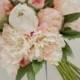 Silk Peony Bouquet Light Pink Peonies Shabby Chic Peony Flowers Rustic Chic Lace Pink Silk Bouquet Bridesmaid Bouquet Vintage Inspired
