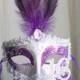 Masquerade, Mask, Rhinestone Sweet 16 Cake Topper Purple and Silver, Venetian, Carnival
