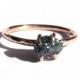Blue Rough Diamond Ring- 14k Solid Rose Gold Ring - Rough Diamond Rose Gold -Diamond Engagement Ring - Solitaire Ring- Blue Diamond 14K Gold