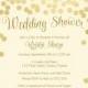 Wedding Shower Invitations, Ivory, Gold, Confetti, Champagne, Bridal, Set of 10 Printed Cards, FREE Shipping, BRBUI, Brunch & Bubbly Ivory