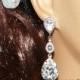 Crystal Chandelier CZ Bridal Earrings Swarovski Clear Rhinestone Teardrop Earrings Wedding Bridal Jewelry Crystal Silver Dangle Earrings