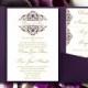 Pocket Fold Wedding Invitations "Grace" Majestic Royal Purple & Gold Printable Templates Instant D Order Any 1-2 Colors Word.doc DIY U Print