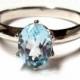 Topaz Ring -  Sky Blue Topaz in recycled hammered Sterling Silver- Custom made in your Size