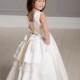 Satin Floor Length Jewel With Sash Ball Gown Flower Girl Dress - Compelling Wedding Dresses