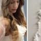 Crystal Beaded Wedding Veil, Pearl Bridal Veil, Ivory Veil, Fingertip Length Veil, Veil for Bride, Veil with Comb, Bridal Headpiece ~VB-5055