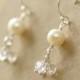 Bridal earrings pearl, crystal earrings, bridal earrings Swarovski, pearl drop earrings, cluster earrings - Florence