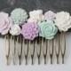 Mint and lavender Flower Hair comb, Mint wedding hair accessories, vintage style hair comb, bridal hair comb, wedding accessories