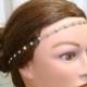 ANTIQUE Art Deco Bridal Hair Vine Chain HeadBand Downton Abbey Great Gatsby Wedding Headpiece Rhinestone Bohemian Forehead Vintage 1920 Halo