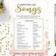 Pink and Gold Match the Movie Love Songs Bridal Shower Game-Golden Glitter Floral Personalized Love Song Game-Printable Bridal Shower Game