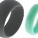 His & Hers Fit Ring - Flexible Silicone Wedding Band - FREE SHIPPING - Rubber Ring - Men's Storm Gray + Women's Aurora Blue - Perfect Gift