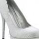 "Seduction" 5" Silver Glitter High Heel Platform Pumps