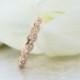Art Deco Wedding Band, Eternity Band, Stackable Ring, Marquise Ring, Rose Gold Plated, Diamond Simulants, Sterling Silver