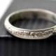 Engravable Wedding Ring, Custom Engraving, Men's Renaissance Style Sterling Silver Grape Vine Band, Engraved Groom Jewelry,