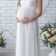 White Long Dress Pregnant.Maternity Gown for Photo Shoot.Bridesmaid Pregnant White Lace dress.The Maxi Gown Dress for Baby Showewer