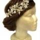 Gold Flower Rhinestone Headband Art Deco Headpiece Rhinestone Flower Headpiece Boho Headband Flapper Headpiece Vintage Wedding Hair Circlet