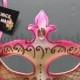 Hot Pink Pretty Princess Venetian Masquerade Mask for dancing parties home decor, 6I9A,  SKU: 6C11