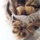 Head Jewel Amaryllis - wedding hair accessory - applies Strass Silver - Pearl - comb - Sautoir et  Poudrier