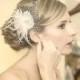Ivory Bridal Fascinator, Wedding Fascinator, French Netting, Bridal Comb, Wedding Hair Clip, Bridal Gift,  Kathyjohnson3, Ivory clip