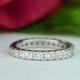 1 ctw Full Eternity Ring, 2.7mm Wedding Band, Stacking Bridal Engagement Ring, Man Made Diamond Simulant, Sterling Silver, Promise Ring