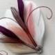 SIDNEY Ivory, Burgundy, Coral, Grape Purple, and Maroon Peacock Feather Hair Clip, Feather Fascinator