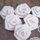 Set of 6 Ivory Roses Rustic Wedding Decor Hessian Fabric Rosettes Burlap Wedding Party Decor Wedding Bouquet